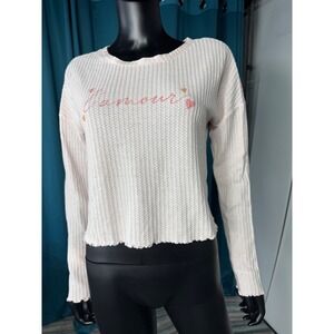 LC Lauren Conrad Intimates L'amour Top Pink‎ Thermal Knit Long Sleeve